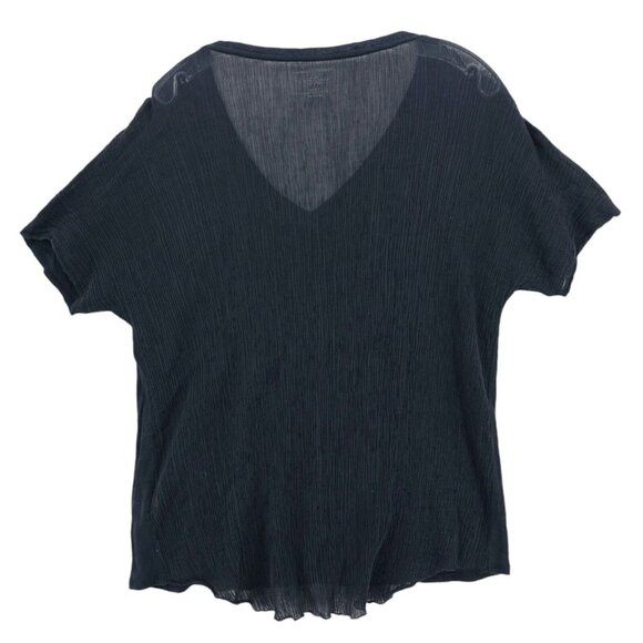 Majestic Filatures Black Linen Cotton Silk Mixed Fabrics Top Size 1 - OVERSIZED - Picture 2 of 5